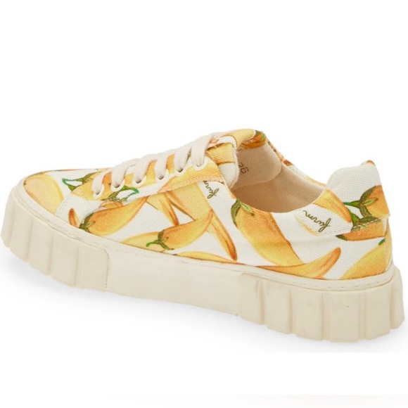 Farm Rio NIB off-white Platform Sneakers With Yellow Peppers Size 9 - Picture 6 of 8